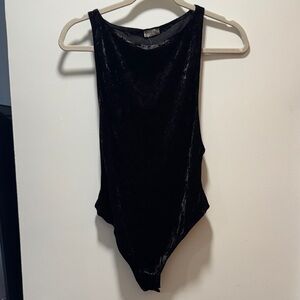 Anthropologie Black Velvet Bodysuit